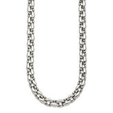 Sophia Jewelers Men's Polished Stainless Steel 24 Oval Link Necklace